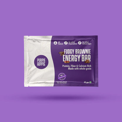 Purple Hippie Fudgy Brownie Energy Bars (Pack of 6)